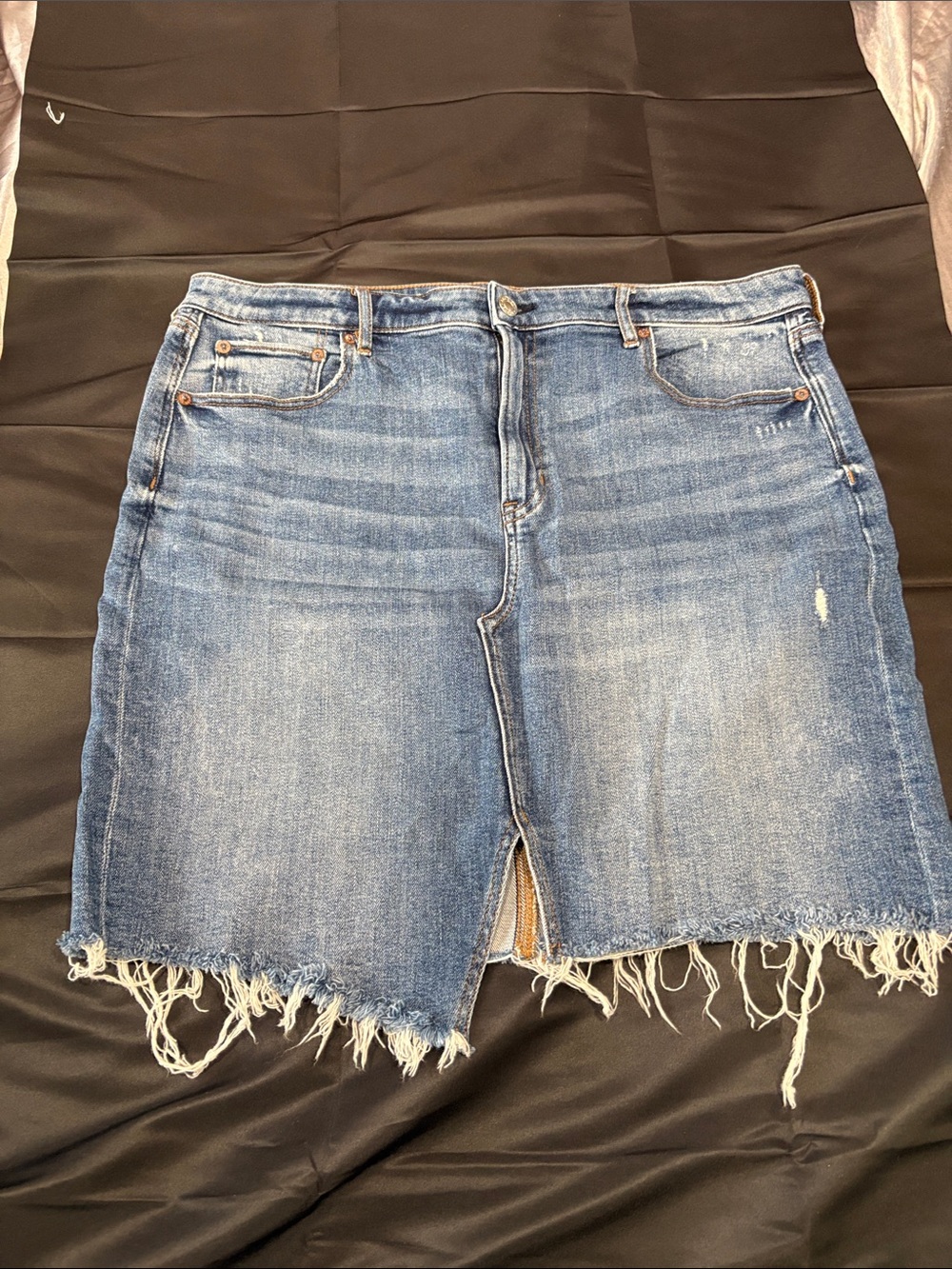American Eagle Outfitters Light Blue Denim Skirt with Front Slit